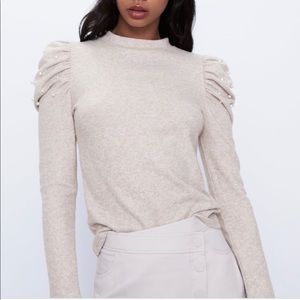 Zara pearl sleeve sweater Clearance